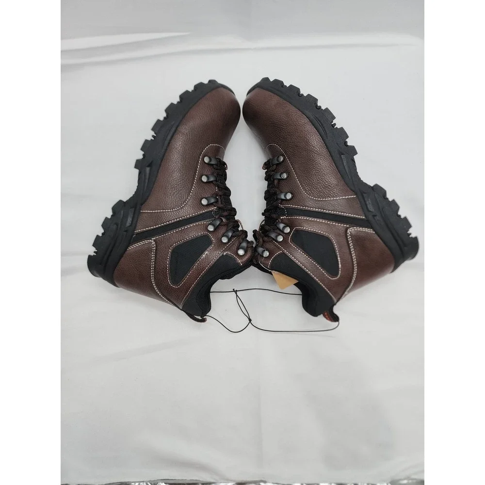 Vintage Weatherproof Brown Leather Hiking Boots - Men's Size 8M